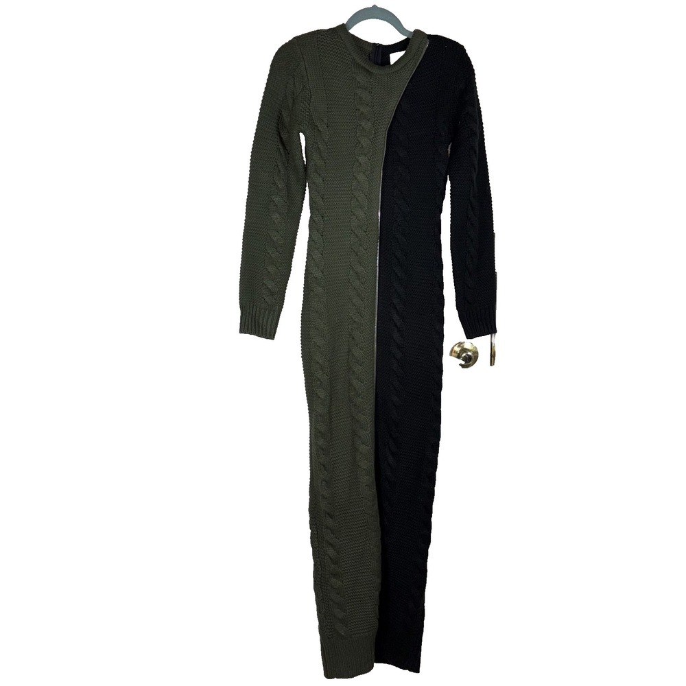 L'Atiste by Amy Women's Sweater Dress Small NWT Zipper Front & Back 59" long